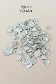 Oya Abiye Bileklik Kolye Pleksi Metalik Plastik Pul Gümüş Renk 8 gram 130 adet - BNC507 - 1