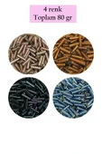 Uzun Boru Kesme Boncuk Çap 2mm Uzunluk 10 mm - 4 Renk - Toplam 80 Gram - BNC426 thumbnail 1