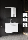 Karen Banyo Deniz Banyo Dolabı Seti, 80 Cm Beyaz, Lavabo Dahil, Lavabolu - 1