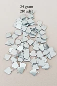 Oya Abiye Bileklik Kolye Pleksi Metalik Plastik Pul Gümüş Renk 24 gram 210 adet - BNC590 - 1
