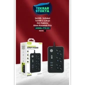 Ftr02 Siyah Akım Çocuk Korumalı Priz 2 Usb Type-C 3lü Grup 2 x USB - 1 x Type-C Girişli thumbnail 1