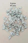 Oya Abiye Bileklik Kolye Pleksi Metalik Plastik Pul Gümüş Renk 8 gram 85 adet - BNC525 - 1