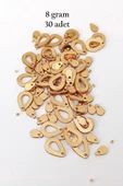 Oya Abiye Bileklik Kolye Pleksi Metalik Plastik Pul Altın Renk 8 gram 30 adet - BNC496 - 1