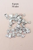 Oya Abiye Bileklik Kolye Pleksi Metalik Plastik Pul Gümüş Renk 8 gram 70 adet - BNC502 - 1