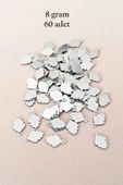 Oya Abiye Bileklik Kolye Pleksi Metalik Plastik Pul Gümüş Renk 8 gram 60 adet - BNC504 - 1