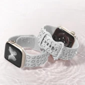 Apple Watch Uyumlu 38 40 41mm Leopar Desenli Yumuşak Silikon Kordon Seri 2 3 4 5 6 Se 7 8 9 10 42mm  Şeffaf - 5