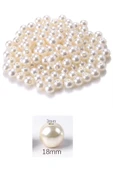 1.000 gram (1 kg.) 18mm Krem Renk Plastik İnci Boncuk Çanta ve Takı Yapım Boncuğu (~220 adet) - 2