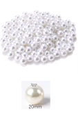 1.000 gram (1 kg.) 20mm Beyaz Renk Plastik İnci Boncuk Çanta ve Takı Yapım Boncuğu (~200 adet) - 2