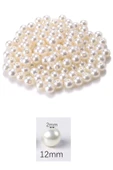 50 gram 12mm Krem Renk Plastik İnci Boncuk Çanta ve Takı Yapım Boncuğu (~40 adet) thumbnail 2
