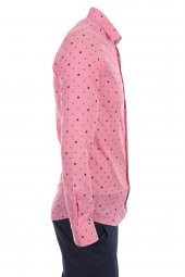 Puanlı Noktalı Çıtır Pembe DC1012 Pamuklu Spor Erkek Gömlek - 2