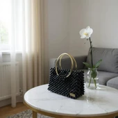 Plentiful İnci Boncuk Çanta, Abiye , Gece , Düğün, Gelin,Nişan Çantası thumbnail 4