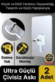 Süper Sağlam İz bırakmaz Çerçeve Tablo Banyo Mutfak Ultra Güçlü Yapışkanlı Çivisiz Askı 2 Adet - 1