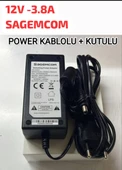Sagemcom 12V-3,8 A-Max 5 A Adaptör / Power Kablolu + Kutulu - 2