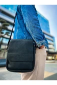 CNT009 - Cilt Deri Erkek Yan Omuz Çantası SIYAH - 1