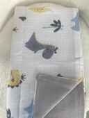 80 x 90 Unisex Bebek Battaniyesi – Dinozor Figürlü Müslin - 4