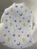 80 x 90 Unisex Bebek Battaniyesi – Sarı & Gri Gökyüzü Temalı Müslin - 4