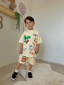 Minecraft Baskılı Erkek Çocuk Takımı (Bej) - 1