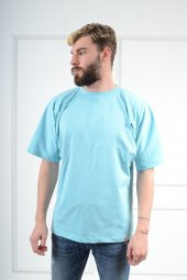 Oversize Geniş Salaş Sade TBB002 Gentilbay Basic Turkuaz Tişört - 1