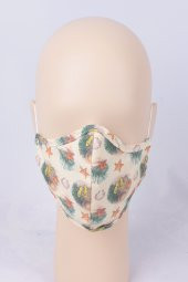 Yıkanabilir Çocuk Kumsal Desen Bez Kumaş Ayarlanabilir Maske - 1