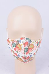 Yıkanabilir Çocuk Suluboya Desen Bez Kumaş Ayarlanabilir Maske - 1