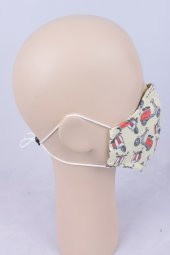 Yıkanabilir Çocuk Motorsiklet Desen Bez Kumaş Ayarlanabilir Maske - 3