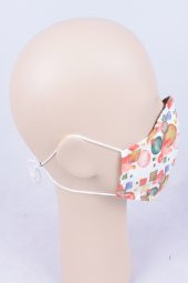 Yıkanabilir Çocuk Suluboya Desen Bez Kumaş Ayarlanabilir Maske - 3