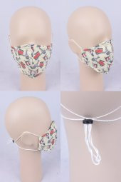 Yıkanabilir Çocuk Motorsiklet Desen Bez Kumaş Ayarlanabilir Maske - 5