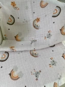 80 x 90 Unisex Bebek Battaniyesi - Turuncu & Hayvan Figürlü Müslin - 5