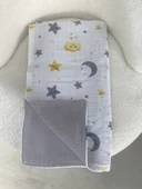 80 x 90 Unisex Bebek Battaniyesi – Sarı & Gri Gökyüzü Temalı Müslin - 3