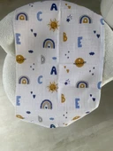 80 x 90 Unisex Bebek Battaniyesi - Renkli Alfabe & Gökyüzü Desenli Müslin - 2