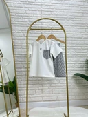 Çizgili Detaylı Çocuk Şortlu Takım – Ekru/Lacivert - 1