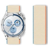 Huawei Watch GT5 46mm GT4 46mm İle Uyumlu Ayarlanabilir Cırt Cırtlı Yumuşak Spor Kumaş Örgü Kordon  Bej thumbnail 3
