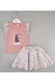 ESİLA KİDS Kız çocuk baskılı şort etekli badili takım 3-6 thumbnail 4