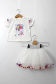 ESİLA KİDS Kız Çocuk Yazlık 2'li Takım - Tül Etek & Kısa Kollu Badi - Doğum Günü Parti Kıyafeti 3-6 Yaş thumbnail 8