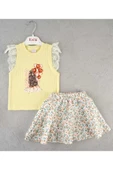 ESİLA KİDS Kız çocuk baskılı şort etekli badili takım 3-6 thumbnail 5
