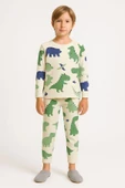 ESİLA KİDS Erkek Çocuk Pijama Takımı Desenli Pamuklu Uzun Kollu Pijama Takımı 2-6 Yaş thumbnail 5
