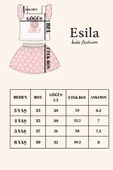 ESİLA KİDS Kız Çocuk Takım Tüllü Balon Etek Ve Üst 2'li Baskılı Kolları Fırfırlı Takım 3-6 Yaş thumbnail 4