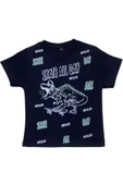 ESİLA KİDS Erkek Çocuk Tişört Erkek Çocuk 3'lü Tişört Dinozor Baskılı Kısa Kollu Tişört Seti 2-5 Yaş thumbnail 4