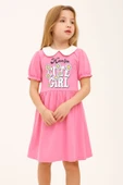 ESİLA KİDS Kız Çocuk Bebe Yaka Kısa Kollu Elbise -şık Ve Rahat Günlük Elbise 3-10 yaş thumbnail 1