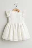 ESİLA KİDS Kız Çocuk Elbise Beyaz Fırfırlı Kolsuz Detaylı Yazlık Elbise Doğum Günü Ve Partywear 3-6 Yaş thumbnail 2
