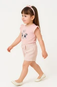 ESİLA KİDS Kız Çocuk Fiyonklu Şortlu Takım Yazlık Pamuklu Sevimli Baskılı 2'li Takım 2-5 Yaş thumbnail 10