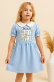 ESİLA KİDS Kız Çocuk Bebe Yaka Kısa Kollu Elbise -şık Ve Rahat Günlük Elbise 3-10 yaş thumbnail 5