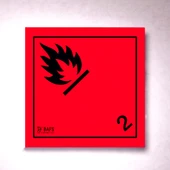 30x30 cm ADR Uyumlu Düz ATEŞ 2 Reflektörlü Uyarı Levhası Tehlikeli Madde Taşıma Güvenlik Plakası thumbnail 1