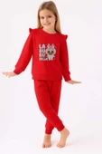 ESİLA KİDS Kız Çocuk Takım Pembe Labubu Baskılı Fırfırlı Sweatshirt ve Eşofman Altı Takım 5-8 yaş thumbnail 7
