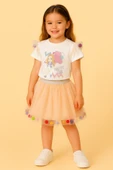 ESİLA KİDS Kız Çocuk Yazlık 2'li Takım - Tül Etek & Kısa Kollu Badi - Doğum Günü Parti Kıyafeti 3-6 Yaş thumbnail 6