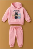 ESİLA KİDS Kız Çocuk Eşofman Takımı Labubu Takım Kapüşonlu Baskılı Sweatshirt ve Pantolon thumbnail 6