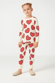ESİLA KİDS Kız Çocuk Takım Kalp Desenli Uzun Kollu Pamuklu Kız Çocuk Pijama Takımı 2-6 yaş thumbnail 1