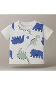 ESİLA KİDS Dinozor Desenli Kısa Kollu Pamuklu Erkek Çocuk Tişört thumbnail 7