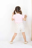 ESİLA KİDS Kız Çocuk Bebe Yakalı Çiçek Desenli Şort Etek Takım Yazlık Günlük Kombin 3-6 yaş - 6