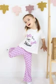 ESİLA KİDS Kız çocuk kalp baskılı taytlı üstü baskılı fiyonk detaylı alt üst takım thumbnail 2